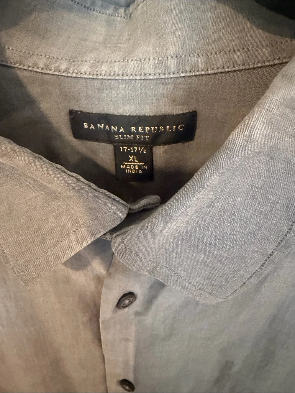 Men’s sz XL Banana Republic Gray Long-Sleeve Button-Up Shirt